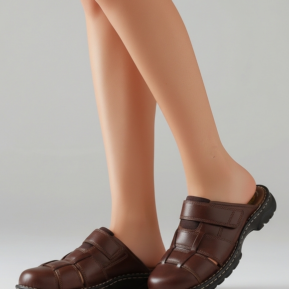 Earth Shoes Brown Leather Mules for Women Size 7 Excellent Condition - Picture 2 of 9